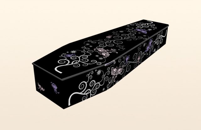 Alex Jones Funeral Directors - Custom butterfly printed coffin